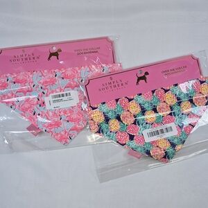 Simply Southern | (2) Vibrant & Fun Over The Collar Dog Bandanas NWT!